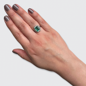 Art Deco Tourmaline & Diamond Ring
