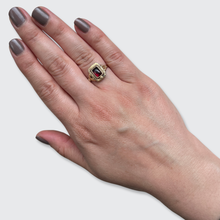 Load image into Gallery viewer, Garnet &#39;Poison&#39; Ring with Hidden Compartment and Removeable Rim