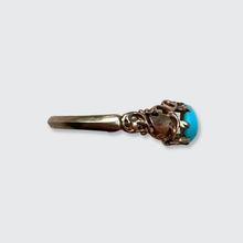 Load image into Gallery viewer, Turquoise Cabochon &amp; Ivy Leaves Ring