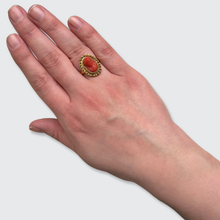 Load image into Gallery viewer, Cannetille Coral Cameo Ring