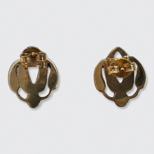 Load image into Gallery viewer, Vintage Lapis Lazuli Lotus Earrings
