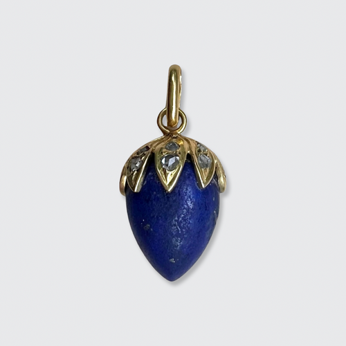 Vintage Lapis Lazuli Strawberry Pendant