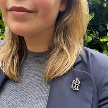 Load image into Gallery viewer, Rose-Cut Diamond &#39;PL&#39; Monogram Brooch