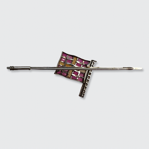 Art Deco Nautical Flag 'R' Bar Brooch