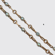 Load image into Gallery viewer, Antique 18 Gold &amp; Pearl Link Bracelet