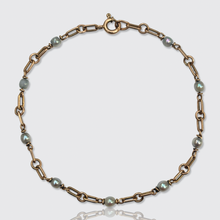Load image into Gallery viewer, Antique 18 Gold &amp; Pearl Link Bracelet