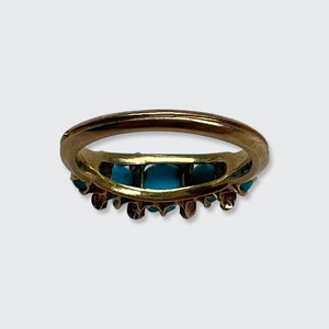 Turquoise & Rose-Cut Diamond Ring