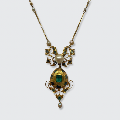 Iberian Emerald Bow Necklace