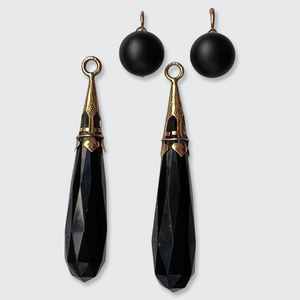 Georgian Jet & Onyx Day to Night Earrings