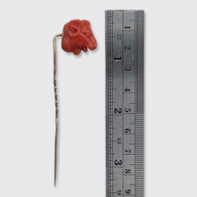Load image into Gallery viewer, 19th Century Grand Tour Coral Goat Stickpin