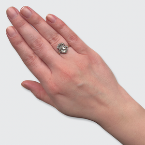 Rose-Cut Diamond Crowned Heart Ring