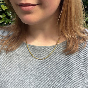 Georgian Wheat Link Chain Necklace with Barrel Clasp
