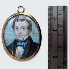 Load image into Gallery viewer, Victorian Gentleman Miniature Portrait Pendant with Hairwork