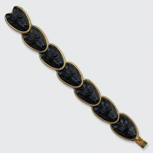 Victorian Bog Oak Fox Link Bracelet