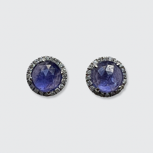 Tanzanite & Diamond Halo Earrings
