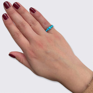 Turquoise & Rose-Cut Diamond Ring