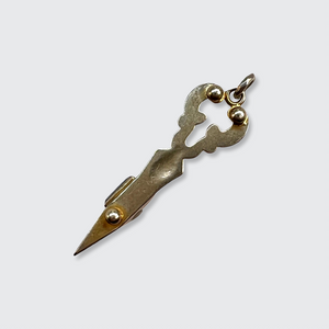 Victorian Candle Wick Trimmer Scissors Mourning Pendant