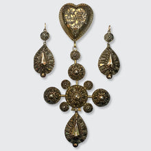 Load image into Gallery viewer, French Silver Gilt Grande Croix Bosse Set, in Original Box