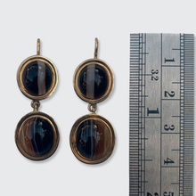 Load image into Gallery viewer, Victorian Banded Agate Drop Earrings