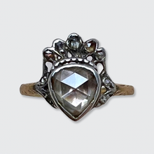 Load image into Gallery viewer, Rose-Cut Diamond Crowned Heart Ring