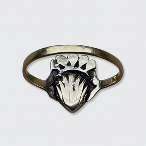 Rose-Cut Diamond Crowned Heart Ring