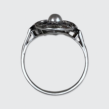 Load image into Gallery viewer, Art Deco Enamel, Sapphire &amp; Diamond Ring