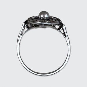 Art Deco Enamel, Sapphire & Diamond Ring