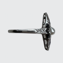 Load image into Gallery viewer, Art Deco Enamel, Sapphire &amp; Diamond Ring