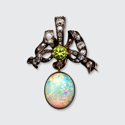 Peridot & Opal Pendant Brooch