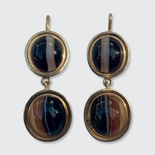 Load image into Gallery viewer, Victorian Banded Agate Drop Earrings