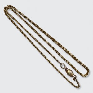 Georgian Wheat Link Chain Necklace with Barrel Clasp