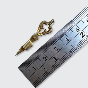 Victorian Candle Wick Trimmer Scissors Mourning Pendant