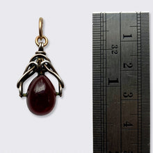 Load image into Gallery viewer, Edwardian Gold &amp; Silver Garnet Drop Pendant