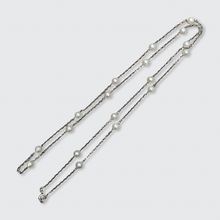Load image into Gallery viewer, Reserved, payment 1/4: Platinum Pearl Station Necklace