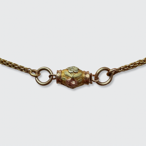 Georgian Wheat Link Chain Necklace with Barrel Clasp