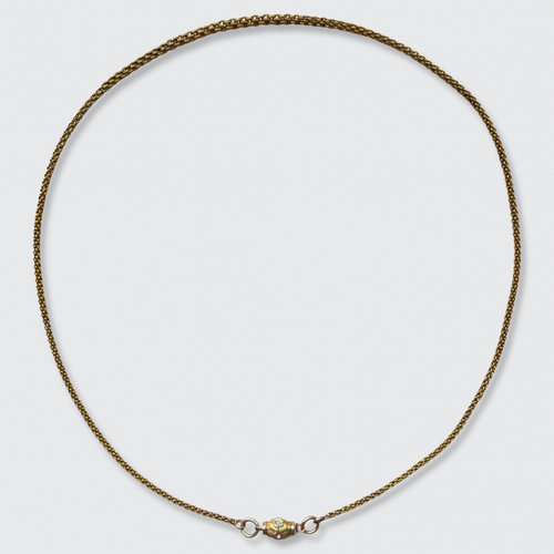 Georgian Wheat Link Chain Necklace with Barrel Clasp