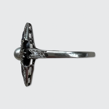 Load image into Gallery viewer, Art Deco Enamel, Sapphire &amp; Diamond Ring