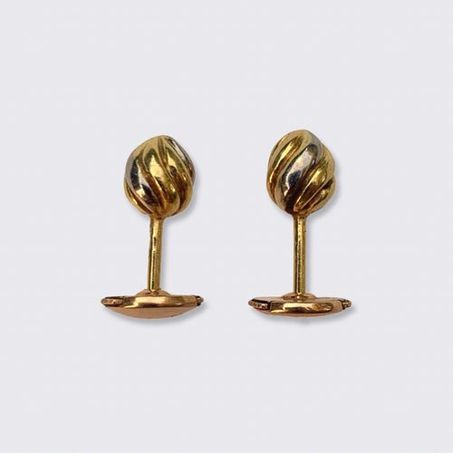 Cartier Bicolour Gold Swirl Stud Earrings
