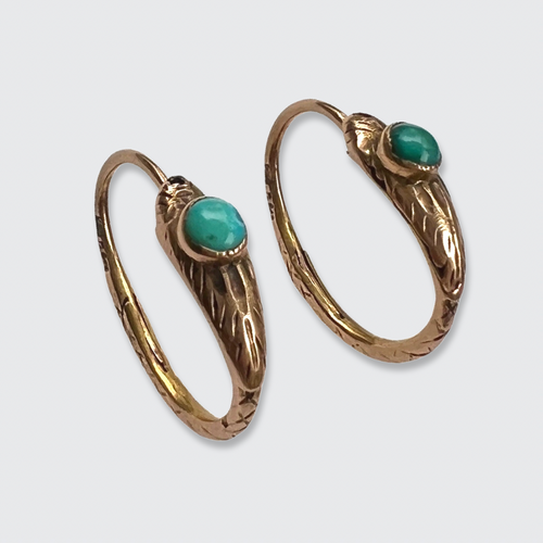 Victorian Turquoise Ouroboros Earrings