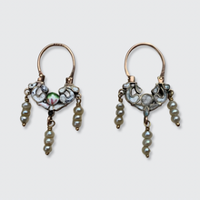 Load image into Gallery viewer, Sicilian Pearl &amp; Enamel Navicella Earrings