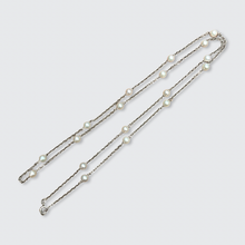 Load image into Gallery viewer, Reserved, payment 1/4: Platinum Pearl Station Necklace