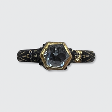Load image into Gallery viewer, Renaissance Rock Crystal &amp; Black Enamel Ring