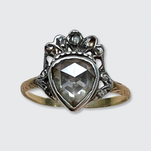 Load image into Gallery viewer, Rose-Cut Diamond Crowned Heart Ring