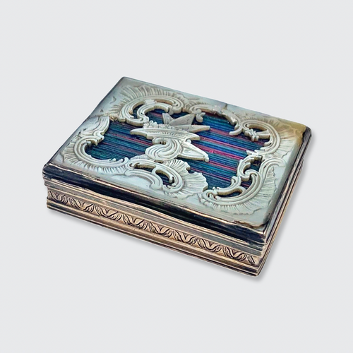 French Silver Gilved Beauty Mark 'Mouches' / Marque de beauty' Box