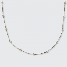 Load image into Gallery viewer, Reserved, payment 1/4: Platinum Pearl Station Necklace