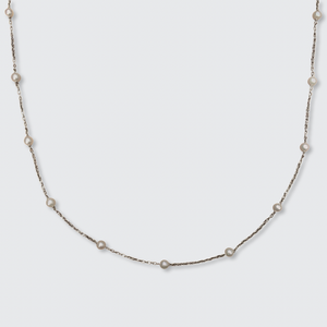 Reserved, payment 1/4: Platinum Pearl Station Necklace