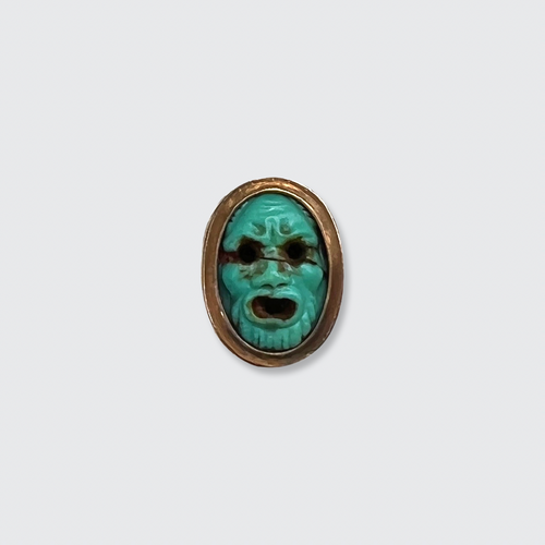 Miniature Gold & Turquoise Grand Tour Greek Theatre Mask Box