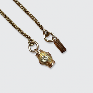 Georgian Wheat Link Chain Necklace with Barrel Clasp