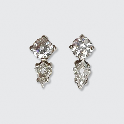 Antique Diamond Kite-Shaped Earrings