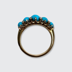 Turquoise & Rose-Cut Diamond Ring